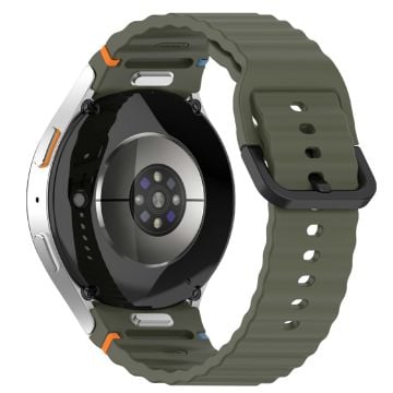 Samsung Galaxy Watch7 44mm / 40mm / Watch FE 40mm / Watch6 40mm / 44mm Erstatningsarmbånd Silikonklokkerem - Militærgrønn