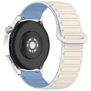 Samsung Galaxy Watch7 44mm / 40mm / Watch FE 40mm / Watch6 40mm / 44mm Silikonbånd Dual Color 20mm Magnetisk klokkerem - Hvit / Blå