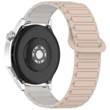 Samsung Galaxy Watch7 44mm / 40mm / Watch FE 40mm / Watch6 40mm / 44mm Silikonbånd Dual Color 20mm Magnetisk klokkerem - Melkete / Rock Hvit