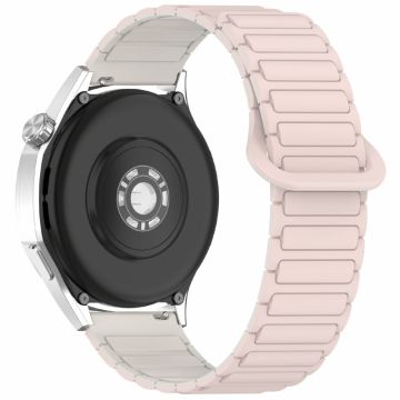 Samsung Galaxy Watch7 44mm / 40mm / Watch FE 40mm / Watch6 40mm / 44mm Silikonbånd Dual Color 20mm Magnetisk klokkerem - Rosa / Stjernelys