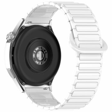 Samsung Galaxy Watch7 44mm / 40mm / Watch FE 40mm / Watch6 40mm / 44mm Silikonbånd Dual Color 20mm Magnetisk klokkerem - Hvit