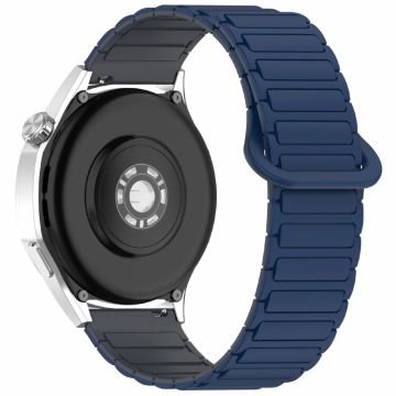 Samsung Galaxy Watch7 44mm / 40mm / Watch FE 40mm / Watch6 40mm / 44mm Silikonbånd Dual Color 20mm Magnetisk klokkerem - Midnattsblå / Grå