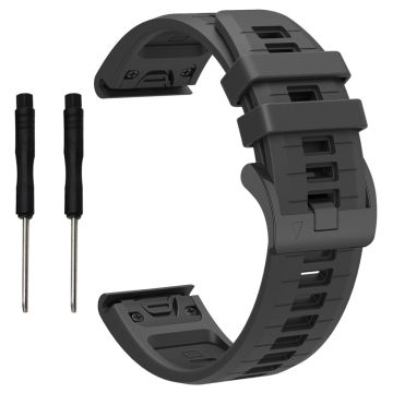 Garmin Fenix 8 47mm / Fenix E 47mm / Fenix 7 Quick Release Watch Band Dual Color 22mm Silicone Wrist Strap - Dark Grey