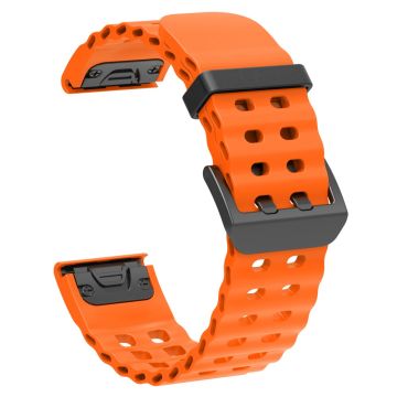 22mm Silicone Strap Garmin Fenix 8 47mm / Fenix E 47mm / Quatix 7 Pro Multiple Holes Watchband - Orange