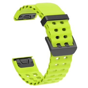 22mm Silicone Strap Garmin Fenix 8 47mm / Fenix E 47mm / Quatix 7 Pro Multiple Holes Watchband - Grass Green