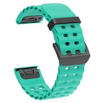 22mm Silicone Strap Garmin Fenix 8 47mm / Fenix E 47mm / Quatix 7 Pro Multiple Holes Watchband - Teal Green