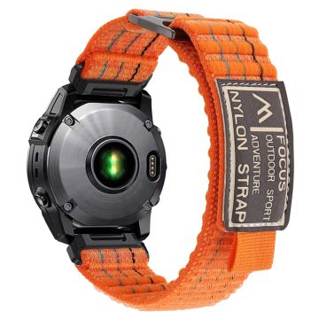 Garmin Fenix 8 47mm / Fenix E 47mm Magic Tape Nylon Strap Universal 22mm Watch Band - Oransje