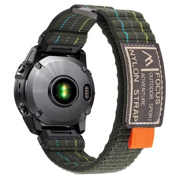 Garmin Fenix 8 47mm / Fenix E 47mm Magic Tape Nylon Strap Universal 22mm Watch Band - Army Green