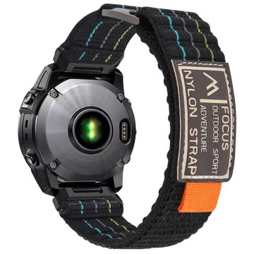 26 mm klokkerem Garmin Fenix 8 51 mm / Enduro 3 / Enduro 2 Magic Tape nylonrem - Svart