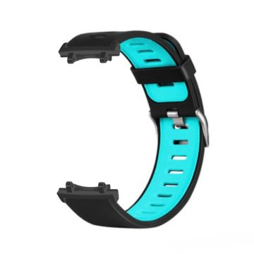 Silicone Sports Watch Band Huami Amazfit T-Rex 3 Watch Strap with Metal Connectors - Black  /  Blue