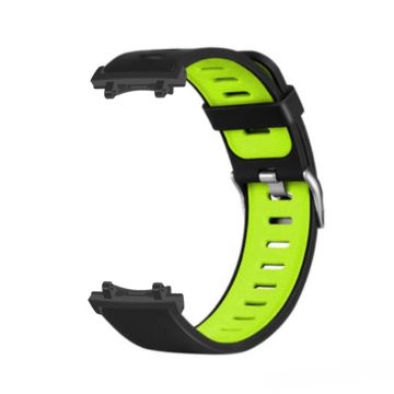 Silicone Sports Watch Band Huami Amazfit T-Rex 3 Watch Strap with Metal Connectors - Black  /  Green