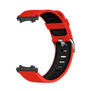 Silicone Sports Watch Band Huami Amazfit T-Rex 3 Watch Strap with Metal Connectors - Red  /  Black