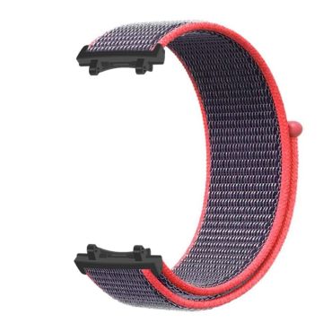 Huami Amazfit T-Rex 3 Nylon Watchband Loop Wrist Strap with Connector - Red  /  Purple