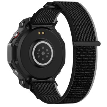 Huami Amazfit T-Rex 3 Wtch Band Nylon Braided Replacement Watch Strap - Black+Grey