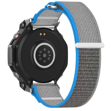 Huami Amazfit T-Rex 3 Wtch Band Nylon Braided Replacement Watch Strap - Blue+Grey