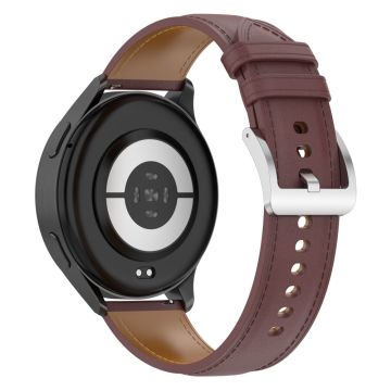 22mm Watch Band Huami Amazfit Bip 5 / GTR 47mm / GTR 2 / GTR 2e Genuine Cow Leather Strap with Quick Release Connector - Dark Brown