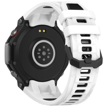 Huami Amazfit T-Rex 3 Watch Band Dual Color Silicone Breathable Sport Strap - White+Black