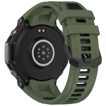 Huami Amazfit T-Rex 3 Watch Band Dual Color Silicone Breathable Sport Strap - Olive Green+Black