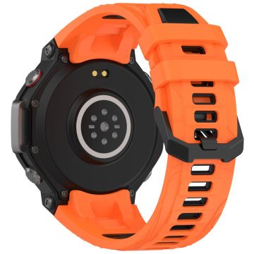 Huami Amazfit T-Rex 3 Watch Band Dual Color Silicone Breathable Sport Strap - Orange+Black