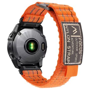 22 mm klokkerem Garmin Fenix 8 47 mm / Fenix E 47 mm / Quatix 7 Pro Magic Tape nylonrem - Oransje