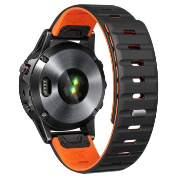 26mm Magnetic Strap Garmin Fenix 8 51mm / Enduro 3 / Instinct 2X Silicone Watch Band - Black+Orange