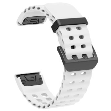 22mm Silicone Strap Garmin Fenix 8 47mm / Fenix E 47mm / Quatix 7 Pro Multiple Holes Watchband - White