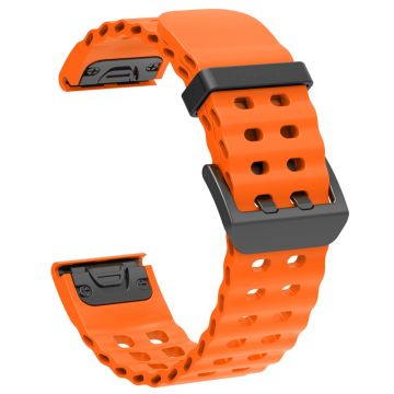 22mm Silicone Strap Garmin Fenix 8 47mm / Fenix E 47mm / Quatix 7 Pro Multiple Holes Watchband - Orange