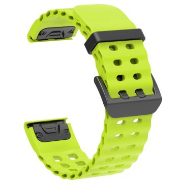 22mm Silicone Strap Garmin Fenix 8 47mm / Fenix E 47mm / Quatix 7 Pro Multiple Holes Watchband - Grass Green