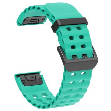 22mm Silicone Strap Garmin Fenix 8 47mm / Fenix E 47mm / Quatix 7 Pro Multiple Holes Watchband - Teal Green