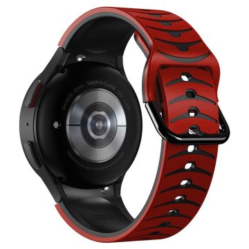 Silicone Strap Samsung Galaxy Watch7 44mm 40mm / Watch FE 40mm / Watch6 44mm 40mm Dual Color Watch Band - Red+Black