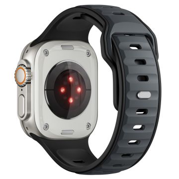 Dual Color silikonrem Apple Watch Series 10 42mm / 9 8 7 41mm / SE (2023) SE (2022) SE 6 5 4 40mm / 3 2 1 38mm - Midnattsblå + Svart