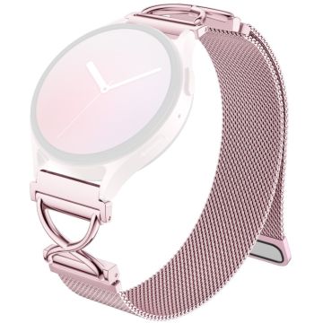 Samsung Gear Sport / Gear S2 Classic Milanese Band Electroplated Stainless Steel Magnetic Watch Strap with X-Shaped Connector - Rose Pink