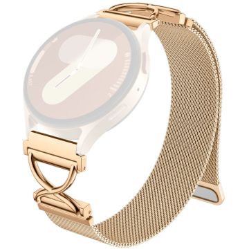 Samsung Gear Sport / Gear S2 Classic Milanese Band Electroplated Stainless Steel Magnetic Watch Strap with X-Shaped Connector - Rose Gold