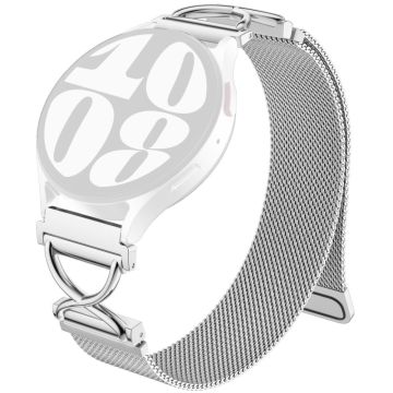 Samsung Galaxy Watch 42mm Watch Band Magnetic Stainless Steel Milanese Strap with X-Shaped Connector - Silver