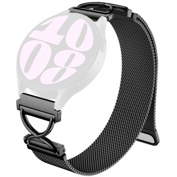 Samsung Galaxy Watch 42mm Milanese Band Electroplated Stainless Steel Magnetic Watch Strap with X-Shaped Connector - Black