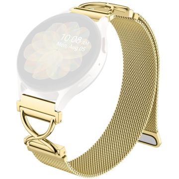 Samsung Galaxy Watch Active2 40mm / 44mm Milanese Band Electroplated Stainless Steel Magnetic Watch Strap with X-Shaped Connector - Gold