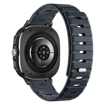 Samsung Galaxy Watch Ultra 47mm Replacement Band Silicone Watch Strap Magnetic Button - Midnight Blue / Black