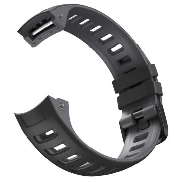 Silicone Watch Band Garmin Instinct / Esports / Solar / Tide / Tactical Dual Color Smartwatch Replacement Strap - Black  /  Dark Grey