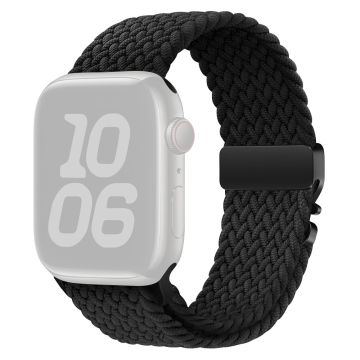 Nylon Strap Apple Watch Series 10 42mm Parachute Buckle Braided Watch Band - Black