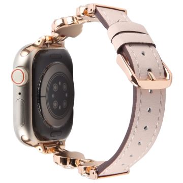 Watch Band Apple Watch Series 10 42mm Ultra Fiber Leather Diamond-Shaped Strap - Pink