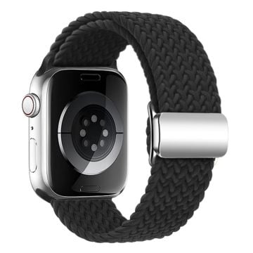 KALEBOL Magnetic Watch Strap Apple Watch Series 10 42mm Nylon Braided Wrist Band - Black