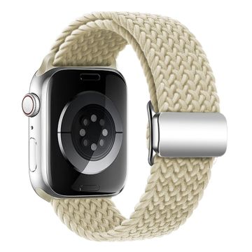 KALEBOL Magnetic Watch Strap Apple Watch Series 10 42mm Nylon Braided Wrist Band - Starlight