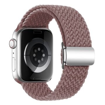 KALEBOL Magnetic Watch Strap Apple Watch Series 10 42mm Nylon Braided Wrist Band - Smoke Purple