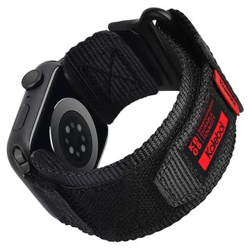 KALEBOL Nylon Watch Strap Apple Watch Series 10 42mm Wrist Band with Magic Tape - Black