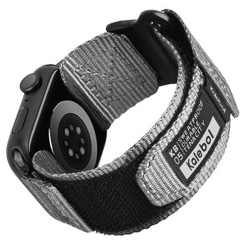 KALEBOL Nylon Watch Strap Apple Watch Series 10 42mm Wrist Band with Magic Tape - Grey