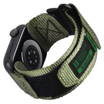 KALEBOL Nylon Watch Strap Apple Watch Series 10 42mm Wrist Band with Magic Tape - Army Green