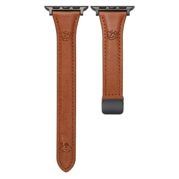 Cartoon Dog Design Strap Apple Watch Series 10 42mm Watch Band - Brown