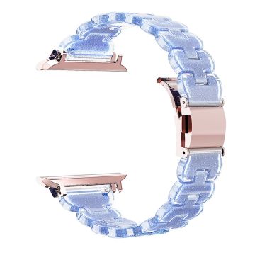 Watch Band Apple Watch Series 10 42mm Electroplated Bump Resistant Glitter Sparkle Strap - Chameleon Blue