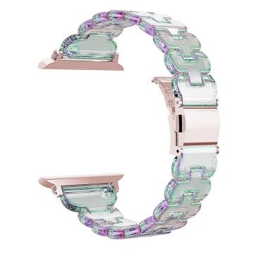 Watch Band Apple Watch Series 10 42mm Electroplated Bump Resistant Glitter Sparkle Strap - Laser Transparent