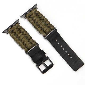 Nylon Watch Strap Apple Watch Series 10 42mm Single Loop Wristband - Army Green